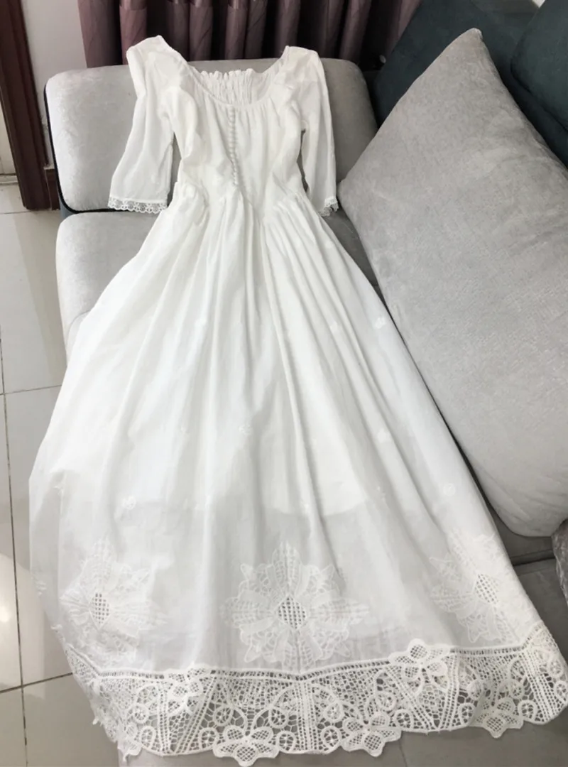 Женское водорастворимое кружевное платье HANZANGL длинное Бандажное макси в