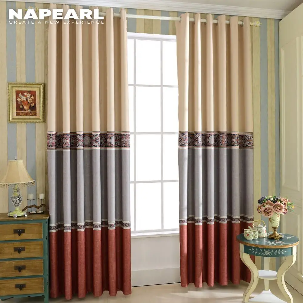 Простой дизайн напечатаны затемнение занавес слепое современный занавес|printed