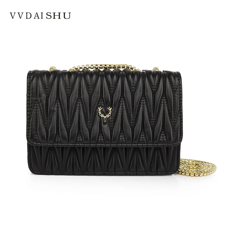 

VV Brand Famous Designer Striped Metal Decorative Buckle Flap Bag New Luxury Fashion One-shoulder Messenger Chain Bag Speedy