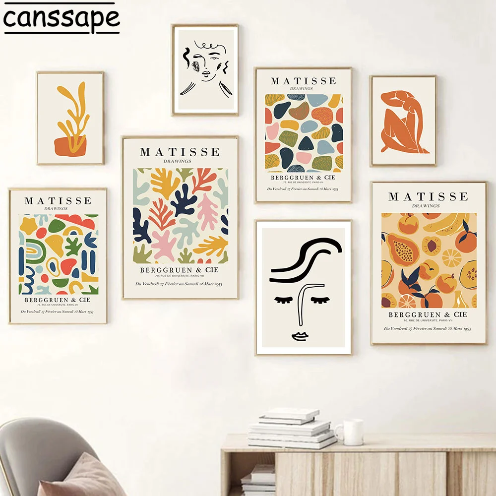 

Matisse Canvas Poster Female Nude Posters Baby Face Abstract Print Coral Prints Fruit Painting Nordic Wall Pictures Home Decor