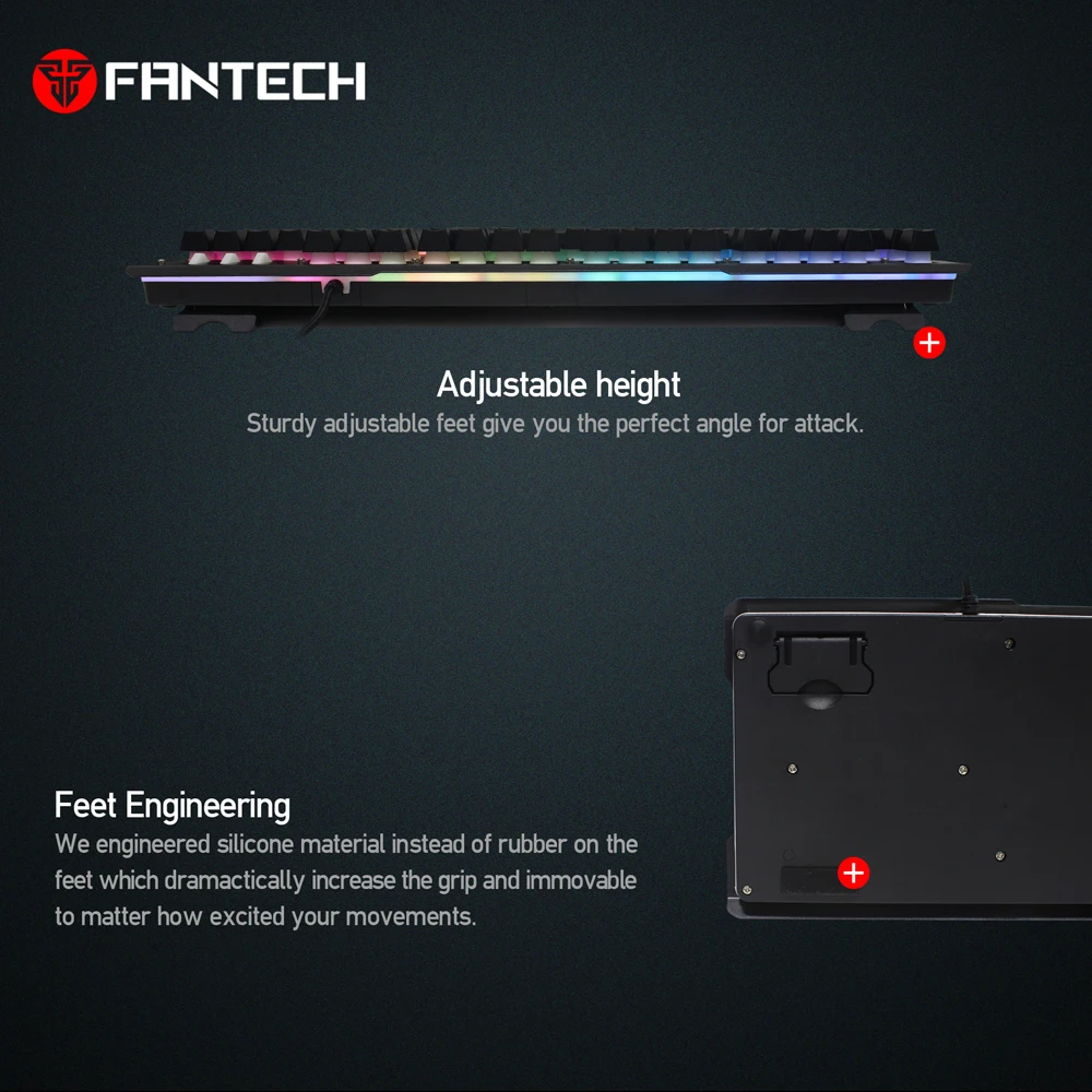 USB RGB клавиатура FANTECH K612 с 19 кнопками игровая без конфликтов 104 клавиш для ПК