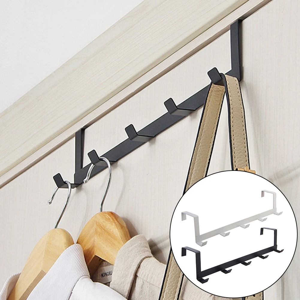 

Door Hanging Hook Punch Free Door Hanger Hats Bags Holder Tie Scarf Key Hook Iron Wall Hanger Clothes Coats Rack Towel Shelf