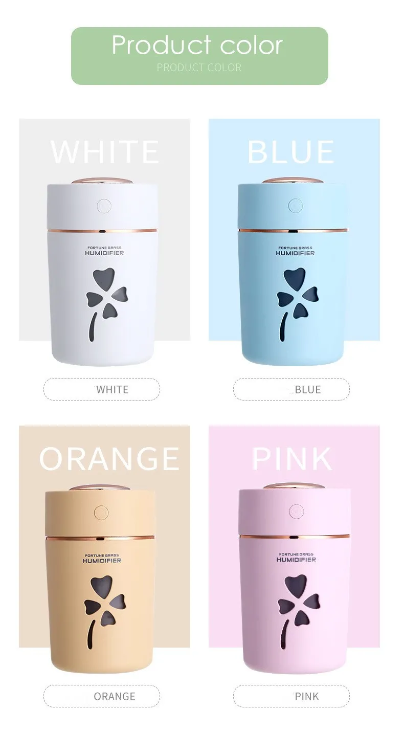 

Clover humidifier USB desktop Mini color luminous air purifier water replenisher