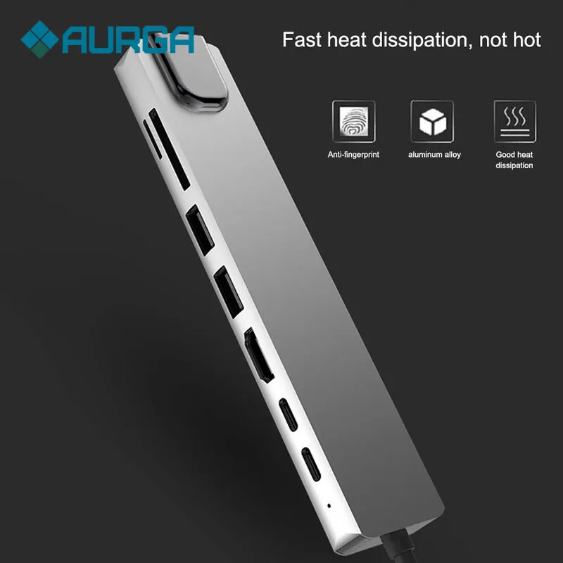 

Mosible USB Type C Hub to HDMI-compatible 4k Rj45 100M Adapter with SD TF PD Data Hub 3.0/2.0 for MacBook Pro/Air M1 USB-C Dock
