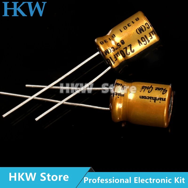 10pcs/lot Nichicon FG Series Fine Gold 10uF 100uF 220uF 470uF 3300uF 16V HiFi Audio Capacitor 20% 10uF16V 220UF16V 470UF16V - купить по