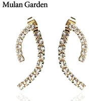 mg new trendy gold geometric earrings for women zircon simple fashion earrings jewelry female elegant accessories gifts 2019