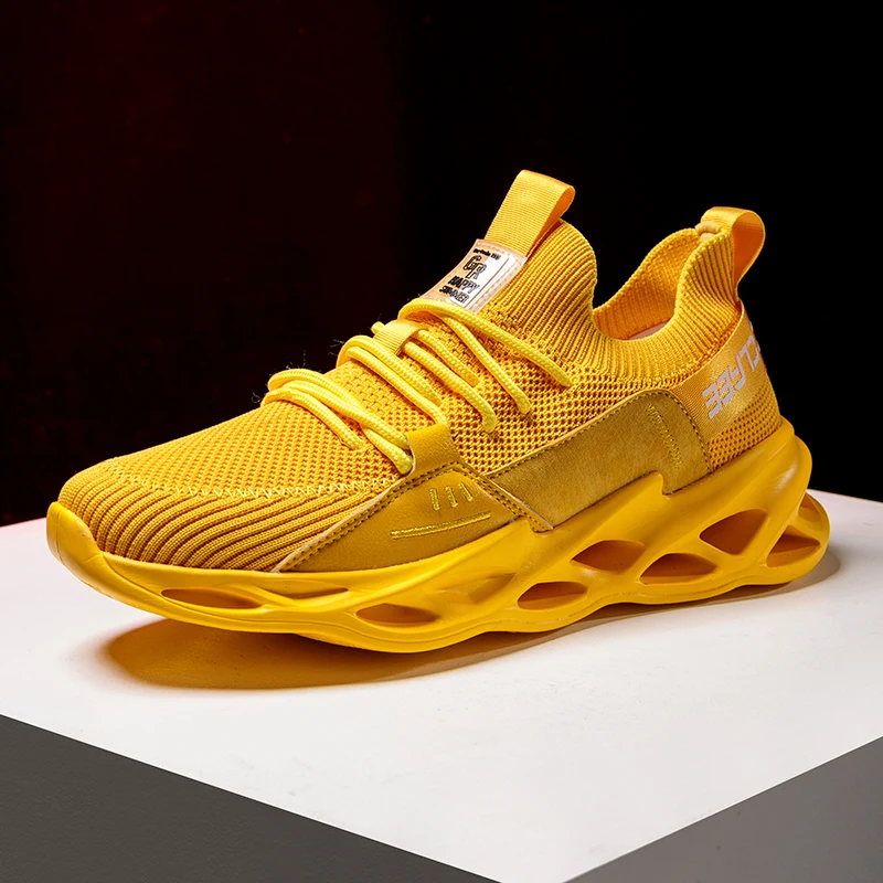 Летние модные мужские кроссовки противоударные дышащие спортивные для бега