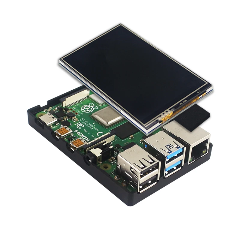 Чехол для Raspberry Pi 4 3 5 дюйма чехол ЖК-дисплея 480*320 корпус из АБС-пластика Model B / 3B + 4B