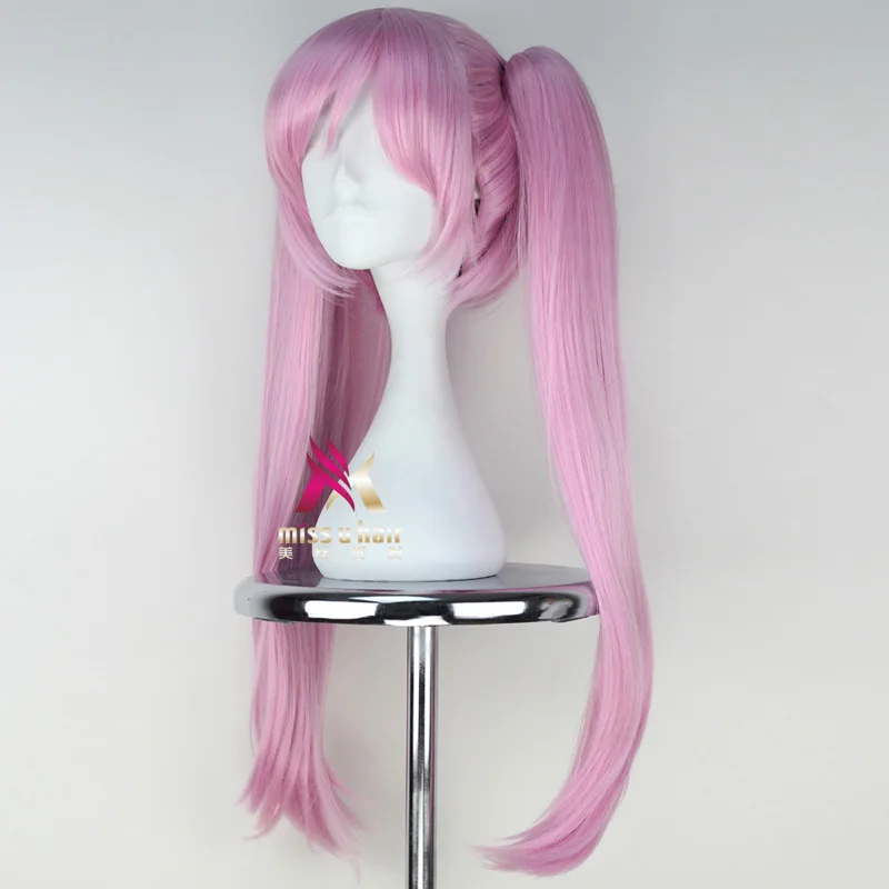 

Sabage-bu! Urara Kasugano Cosplay Wig Sabagebu Survival Game Club! Pink Long Straight Pigtails Synthetic Hair for Adult+wig cap