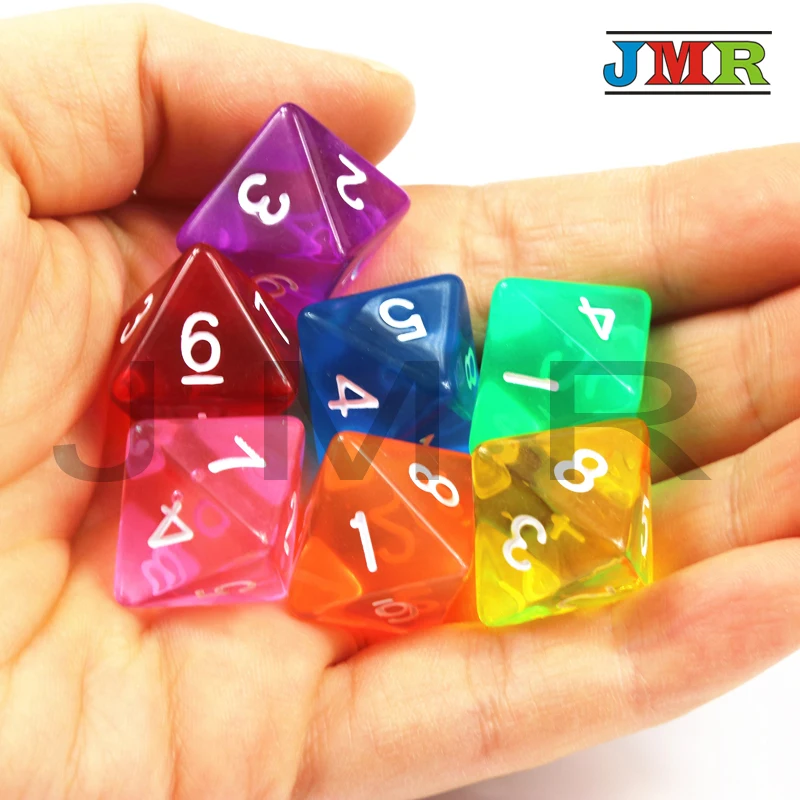Горячая Распродажа 7 шт. трпг D8 игральные кости для DND 8 двухсторонние игры