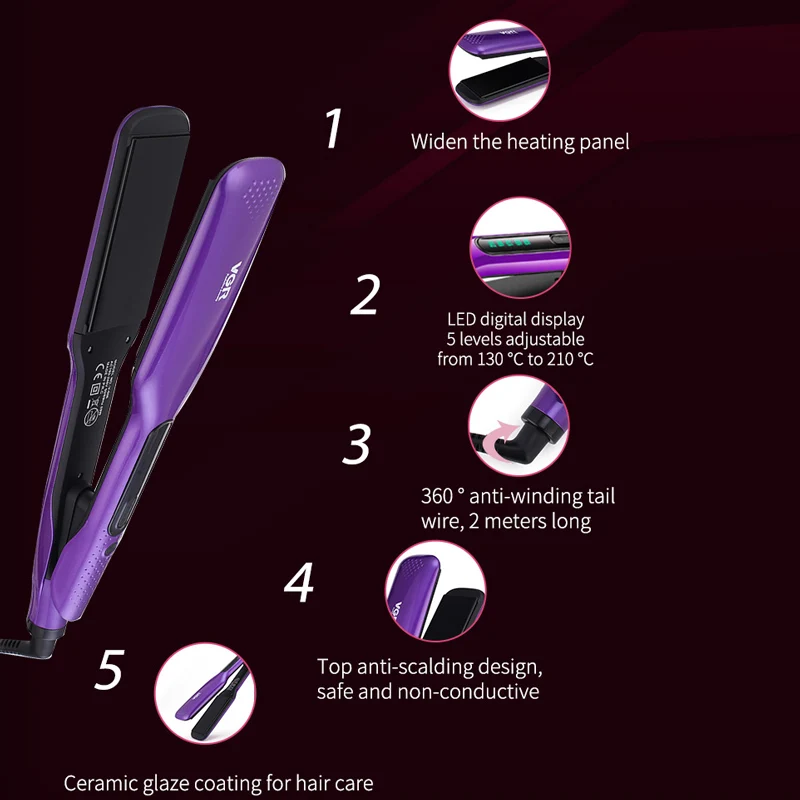 Выпрямитель для волос VGR 5 режимов регулировка температуры керамический