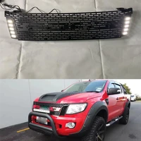 racing grills for ford wildtrak ranger t6 2012 2013 2014 grill grille grid front bumper mask mesh cover with led drl pickup