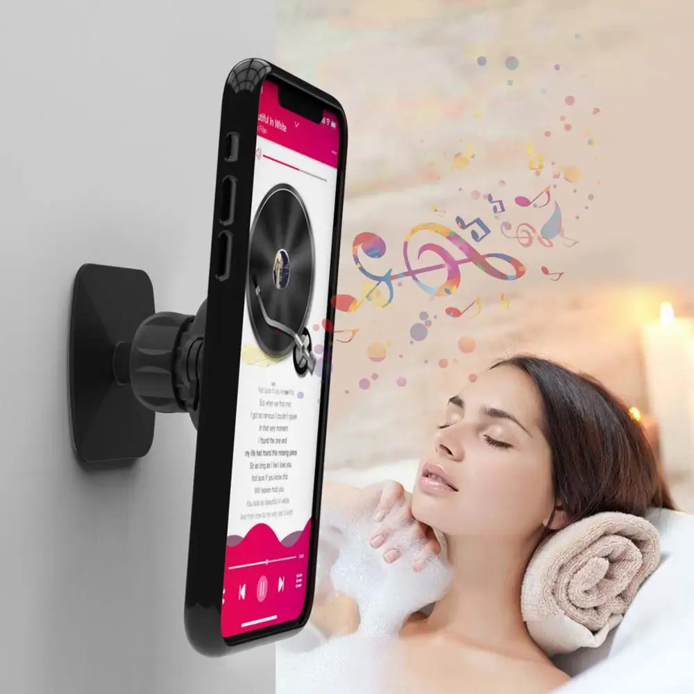 phone holder stand for iphone 11 pro max xr 8 se wall mount holder adhesive stand for tablet standfor office kitchen wall free global shipping