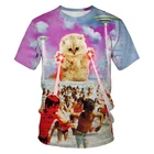 Летняя мода, мужские футболки, повседневные футболки с принтом кота, Мужская Уличная одежда в стиле хип-хоп, женская одежда азиатского размера