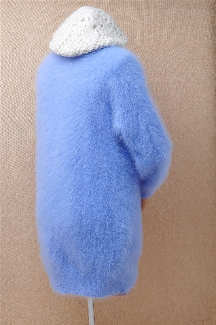 

top mujer women hairy mink cashmere knitted long sleeves o-neck slim pullover winter blouses mink cashmere jumper sweater skirt