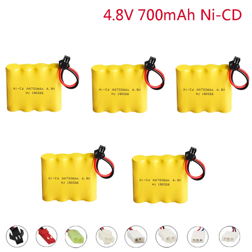 

1-10PCS 4.8V 700mAh Ni-CD AA Rechargeable Battery Pack For Remote Control Toys Electric Cars Boats 4.8 V Volt Bateria SM-2P Plug