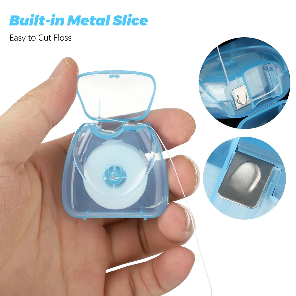 

50M Mint Dental Floss Portable Clean wire Interdenal Brush Teeth Oral Hygiene Tools Spool Tooth pick Stick