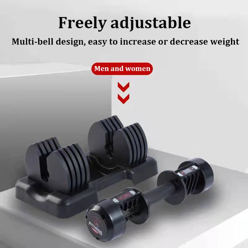 Gym Professional Household Unisex 13.5kg Indoor Weightlifting Fitness Smart Electric Aadjustable Dumbbell