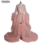 Платье для беременных YEWEN, с длинным рукавом, для фотосессии или вечеринки в честь рождения ребенка, дизайнерское, платье для съемки, с оборками, 2021