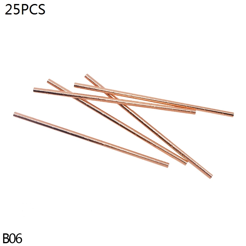 B06-25pcs straws Набор посуды из розового золота, бумажные тарелки и стаканы, полосатые соломинки, салфетки в горошек для свадьбы, дня рождения, украшения - Цвет: B06-25pcs straws