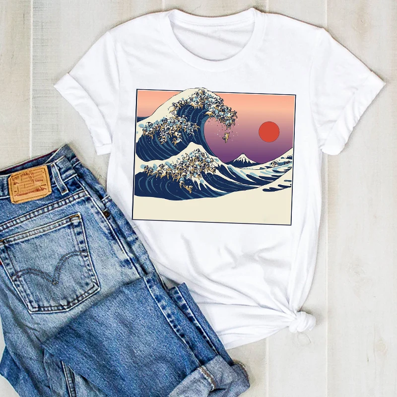

Women Print Lady Dog Pet Summer Short Sleeve Print Ladies Clothes Graphic T Tee Female Top Tshirt Womens Shirt Clothing T-shirt