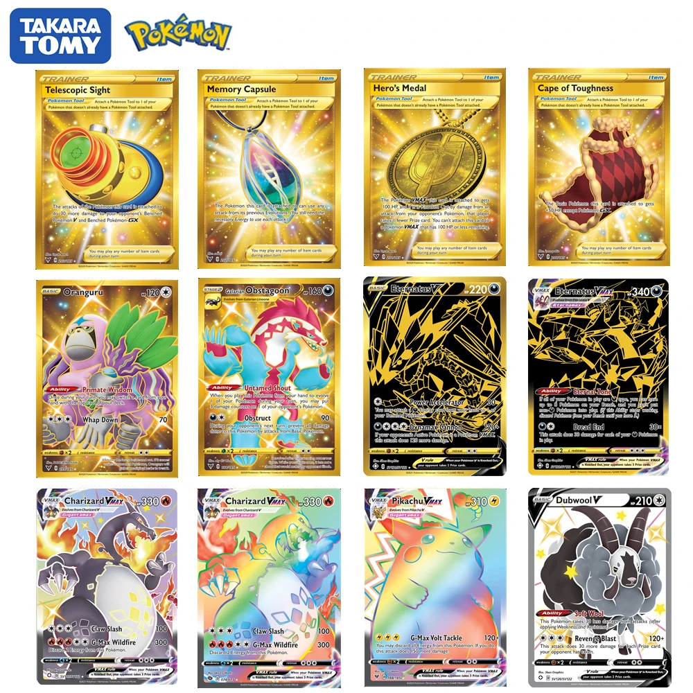

324Pcs Pokemon Card Pokémon Card Pocket Monster Games English Trading Card Chilling Reign Sword Shield Battle Styles Booster