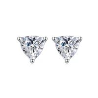 trendy d color 0 5 carat heart moissanite earrings women jewelry 100 925 sterling silver vvs1 moissanite stud earrings with gra