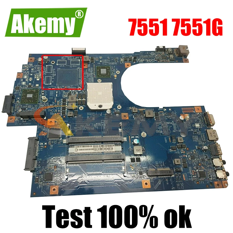 

Материнская плата AKEMY для ноутбука Acer Aspire 7551 7551G, 48,4hp01. 011 MBPT901001 MB.PT901.001 HD4200 DDR3