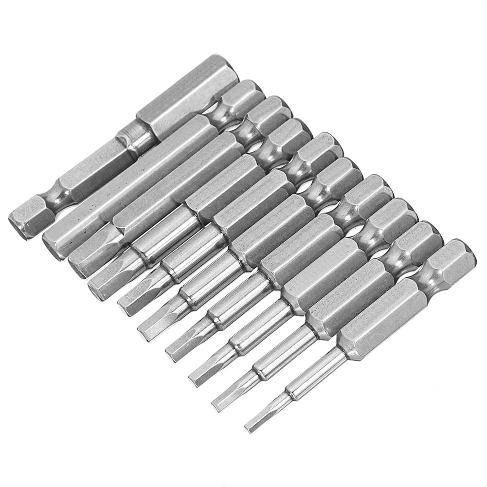 

S2 alloy steel Screwdriver bit Hardware Workshop Equipment 10Pcs Allen