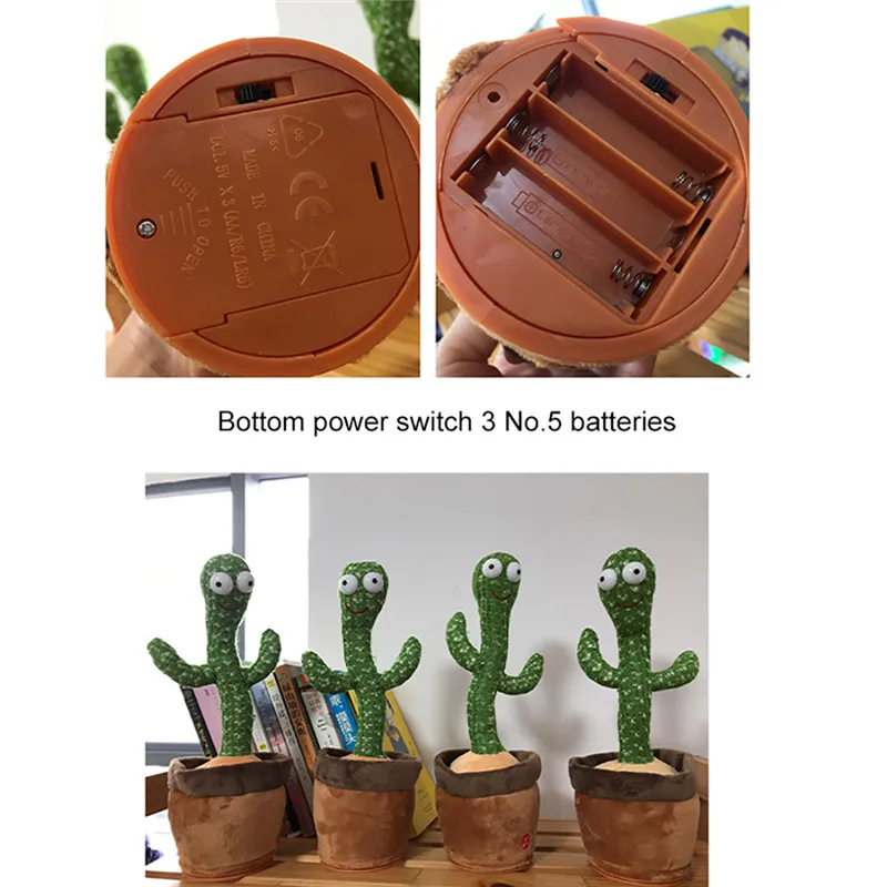 

Cactus Music Box Plush Toy Electric Singing English Songs Dancing And Twisting Cactus Recording Learning To Speak Music Box