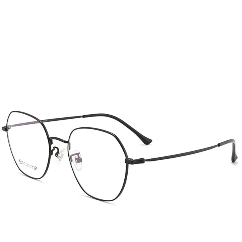 

New Two-color Pure Titanium Spectacle Frames Men's Retro Fashionable Myopia Eyeglasses Women's Thin Face Versatile Eyewears 8010