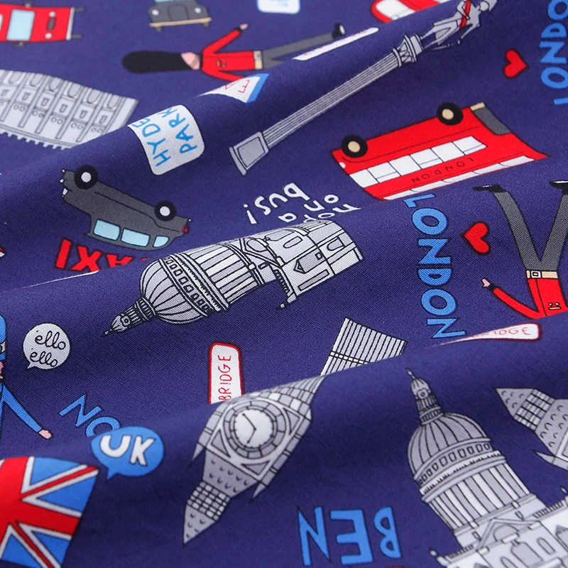 HLQON хлопок сатин темно синий фон ткань для шитья женская одежда обивка ткани