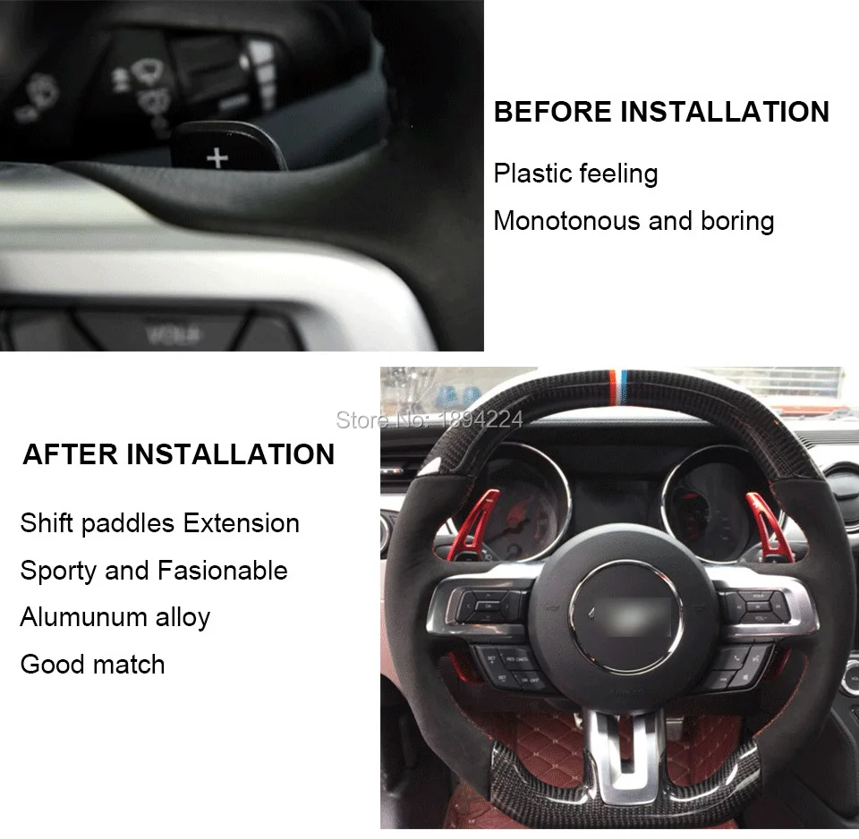 2 шт. Высокое качество Алюминиевый автомобиль рулевое колесо сдвиг Paddle Shifter расширение для Ford Mustang-20108
