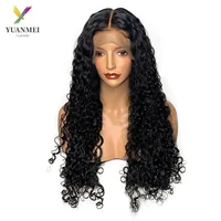 yuanmei curly human hair wigs for women wet and wavy kinky curly lace front wig 13x4x1 deep curly lace frontal wig