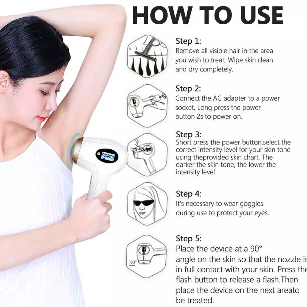 

IPL Epilator Permanent Laser Epilator Professional LCD Depilator Devices Photoepilator Women Painless Hair Removal Machine