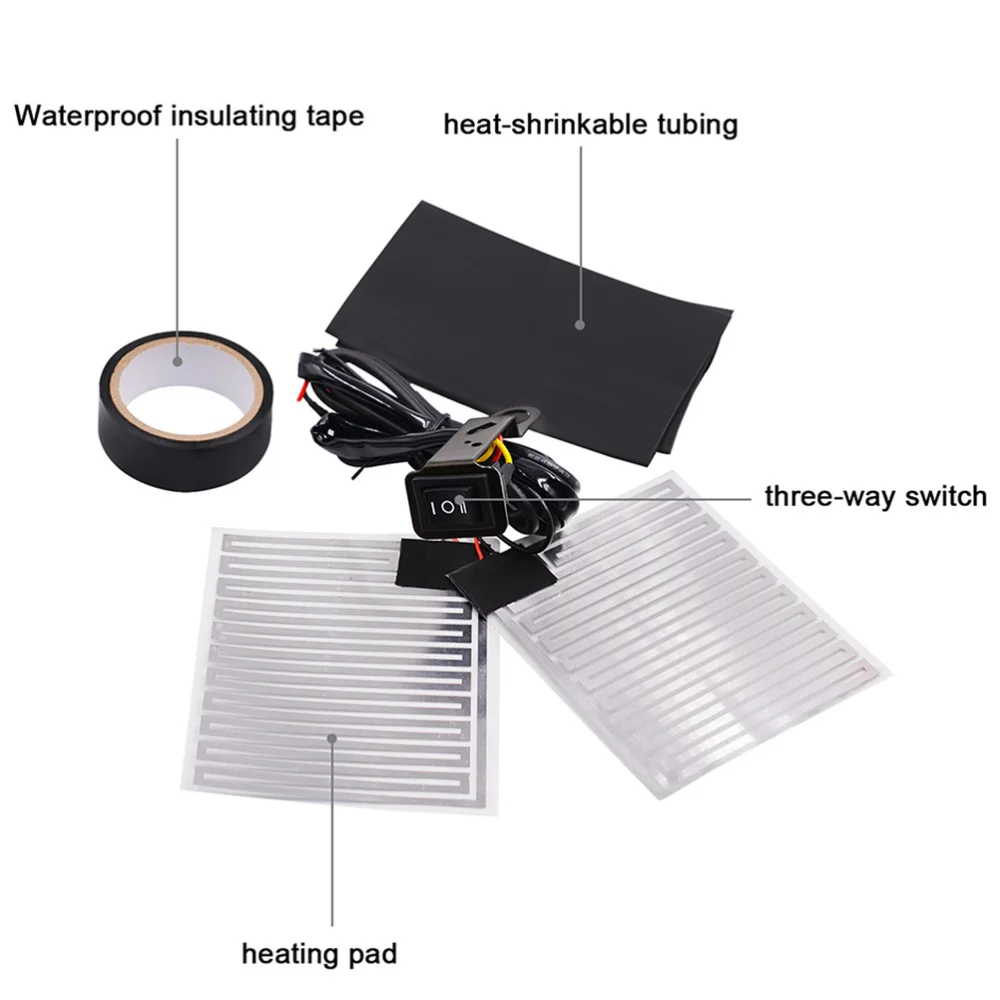 

1 Set of 12V Motorcycle Electric Heating Handle Kit with Switch Electric Heating Insert Handlebar Pad Black