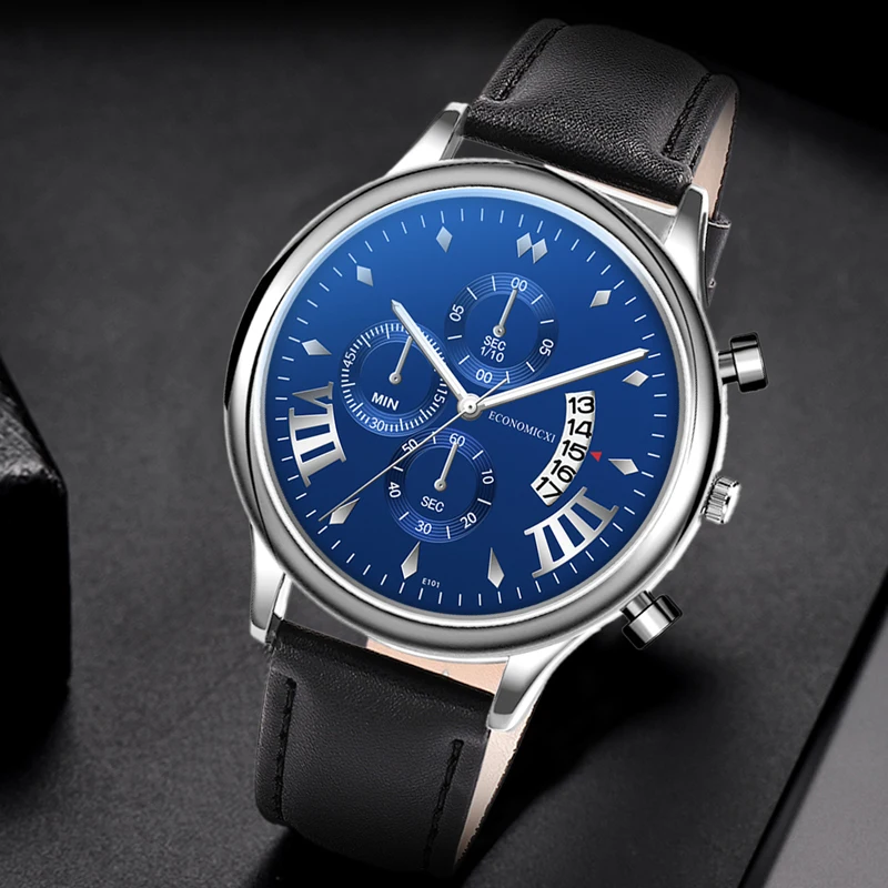 Часы наручные мужские в стиле ретро деловые повседневные кварцевые простые с