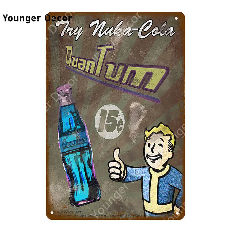 Квантовый постер Drink Nuka Cola Fallout 3 4 Game металлические знаки настенный Декор для дома