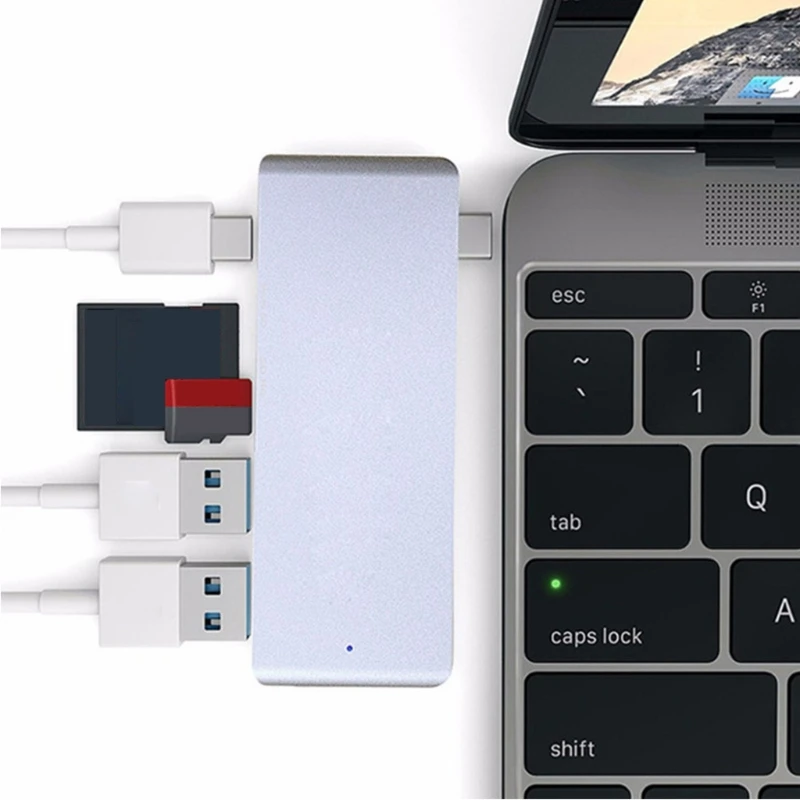 

5-in-1 USB C Hub for macbook Hub Converter USB-C To HDMI-Compatible Splitter Type-C Docking Station SD TF Card Reader