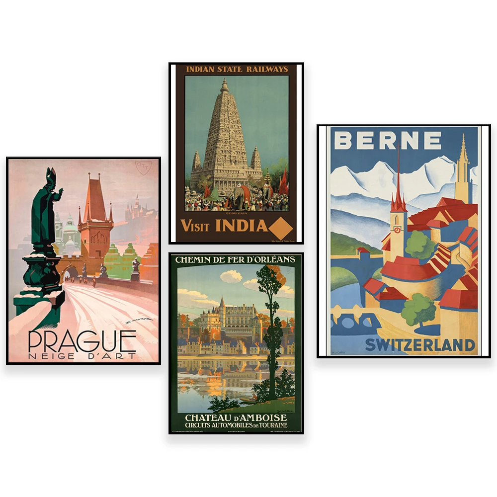 Chateaux of the Loire Valley винтажный туристический постер Швейцарии B옥 Gaya Vintage