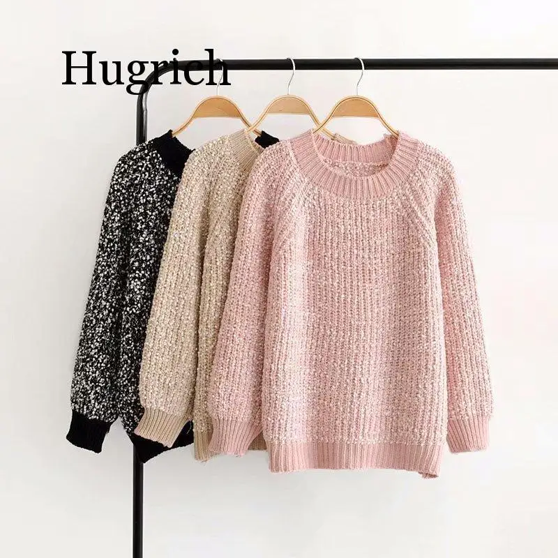 

Осень 2020, женские вязаные свитера с длинным рукавом и круглым вырезом, повседневные женские толстые пуловеры