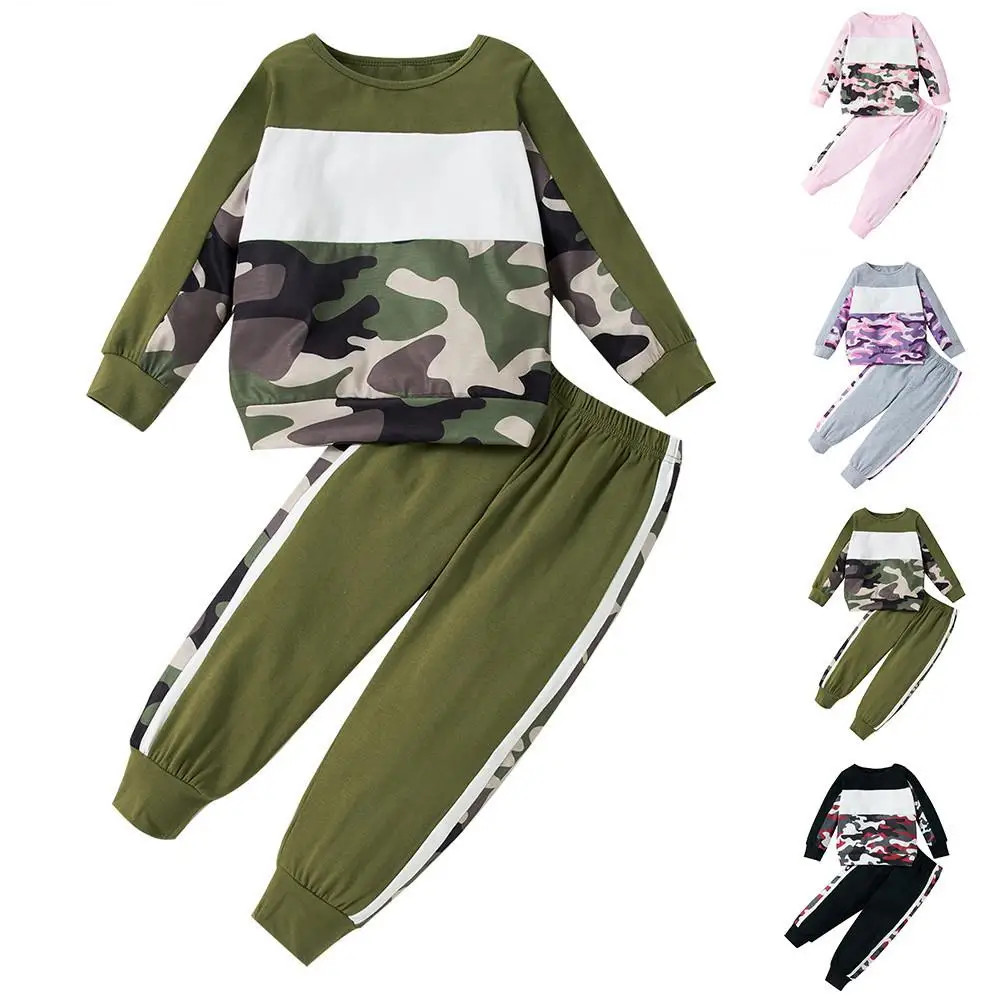 

Camouflage Printed Pullover Sweatshirt Harem Pants Set Kids Girls Boys Autumn Winter Long Sleeve Outfit