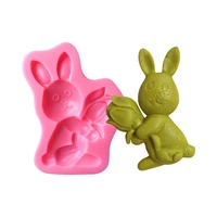 3d rabbit easter bunny silicone mould fondant cake molds cupcake decorating tools confeitaria chocolate mold kitchen accessories