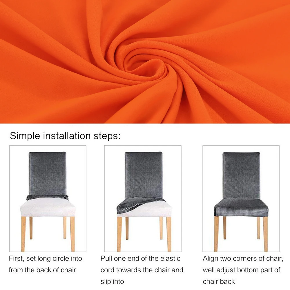 Защитные чехлы на стулья растягивающиеся однотонные из спандекса 1/2/4/6 шт. | Дом и