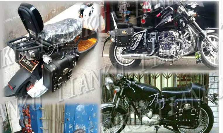 Universal Leather Side Bag Saddle Bags For Honda Shadow Spirit Sabre Aero ACE Steed VLX 400 600 1100 DLX VTX1300 1800 Magna VF |
