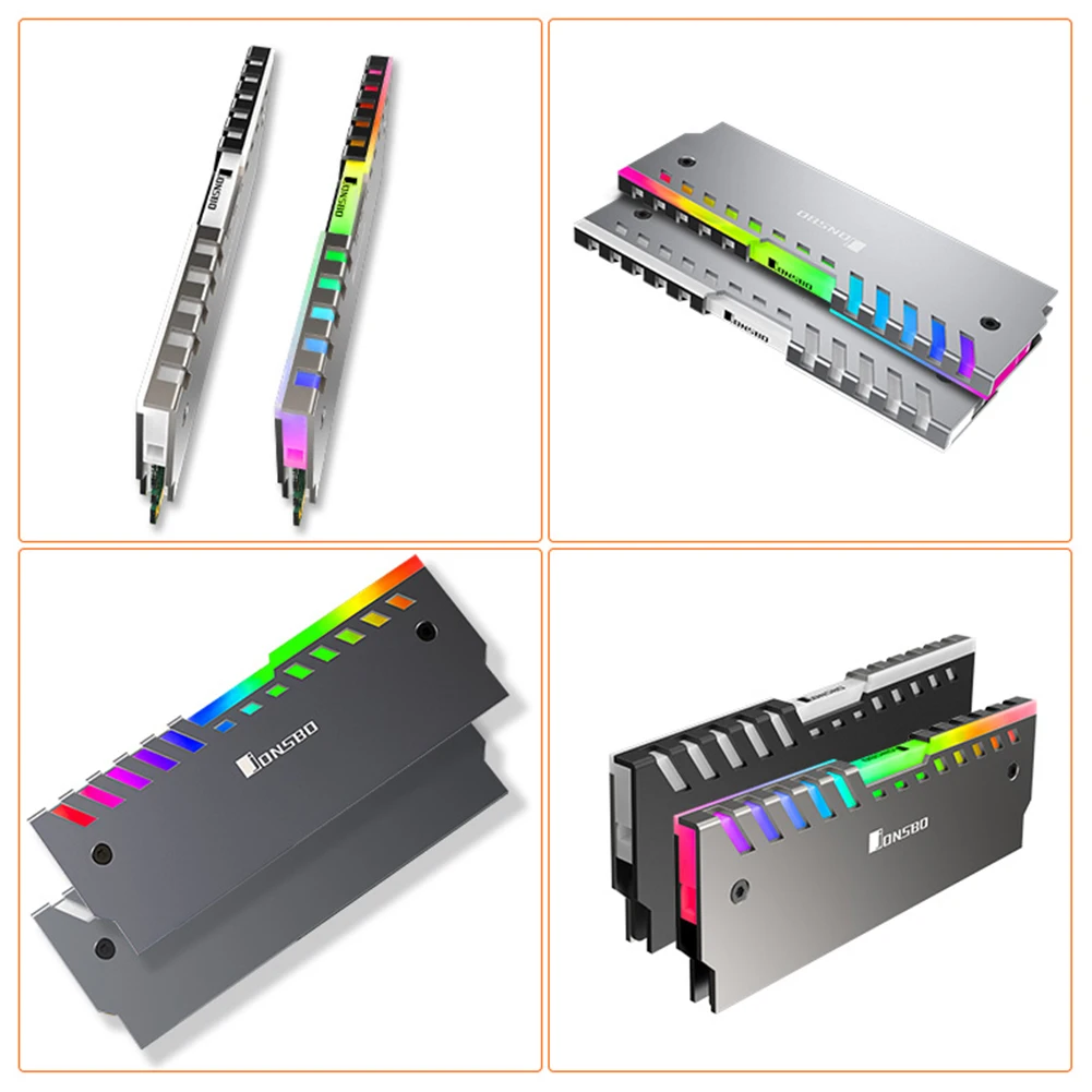 Jonsbo NC 2 2x 3Pin Desktop Memory охлаждающий жилет RGB 256 цветов с автоматическим изменением