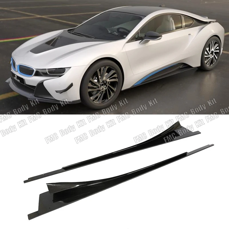 

Боковые юбки из углеродного волокна, удлинители губ для BMW i8 2014 2015 2016 2017 2018, боковые юбки из углеродного волокна, комплекты удлинителей для губ