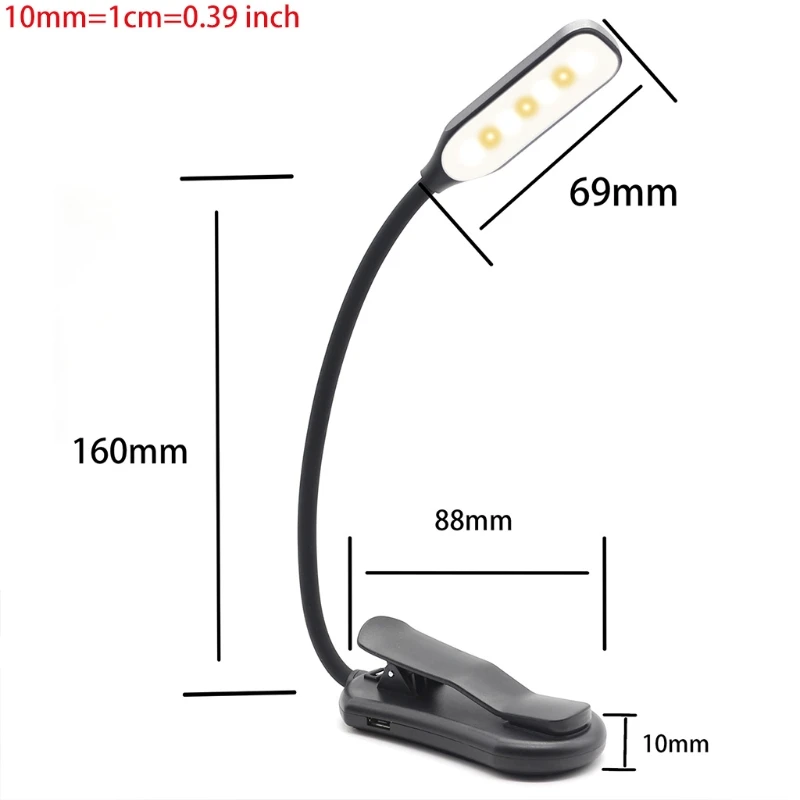 

LED Rechargeable Book Light Clip On Reading Light in Bed Eye Protection Light Up 2 Full Pages Perfect for Bookworms Kids