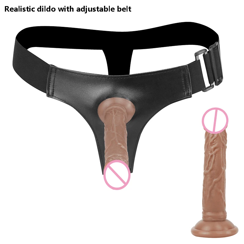 Лесбийский страпон фаллоимитатор трусики реалистичный силиконовый ремешок для