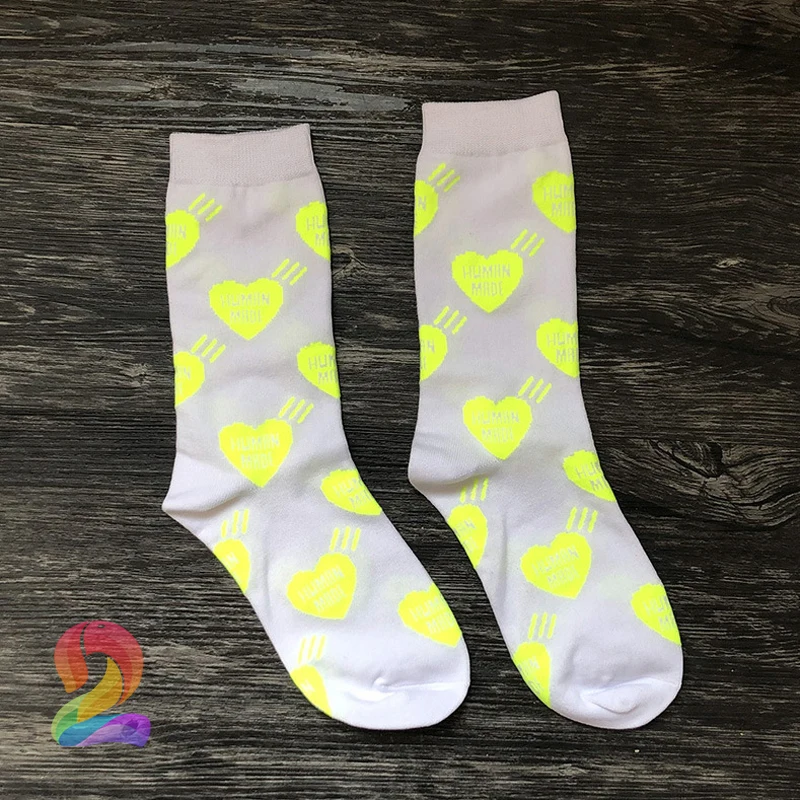 

HUMAN MADE Socks High Quality Love Full-print Cotton Towel Bottom Middle Tube Sports Socks Men Women Human Made Trendy Socks